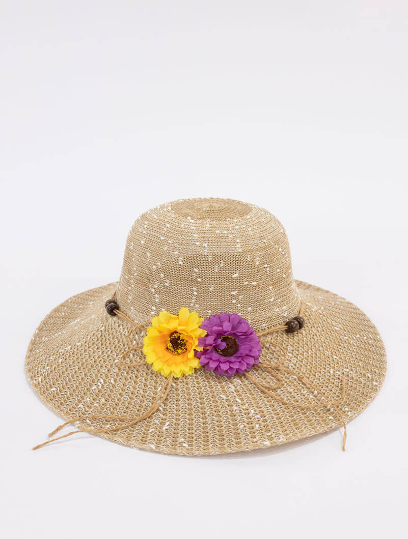 XIAOJUN Chapeau Haut de Forme Femme Fleur de Lin Chapeau d'été Bord roulé  Chapeau de pêcheur (Color : a, Size : Regolabile) : : Mode