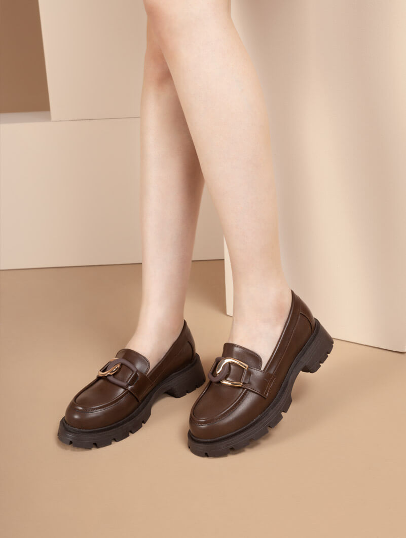 ROSACE Derbies plateforme à détail en doré