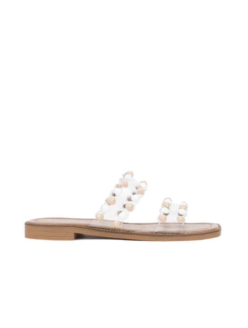 Mules transparentes à motifs